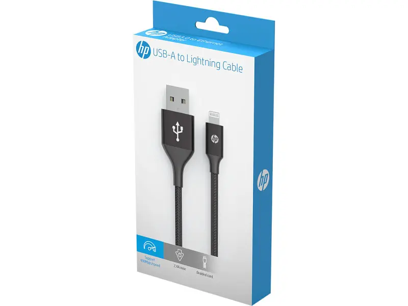 Кабель HP USB 2.0 AM - Lightning 1m Black (DHC-MF100-1M) - фото 2