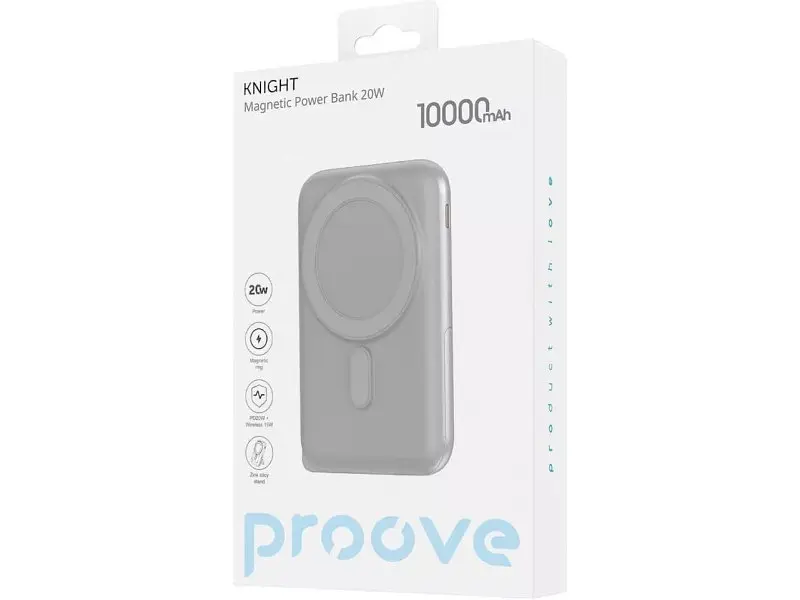 Зовнішній акумулятор (павербанк) Proove Knight Magnetic 10000mAh 20W Dark Gray (PBGI20012205) - фото 5