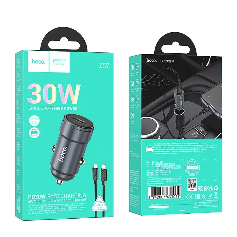 Автомобільний зарядний пристрій HOCO Z57 Glorious single-port PD30W - фото 2
