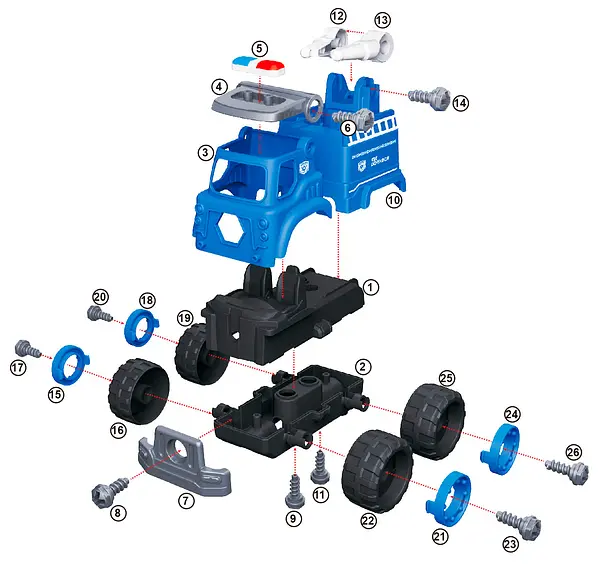 Конструктор DIY Spatial Creativity Полицейский спецтранспорт, голубой (CJ-1614173) - фото 4