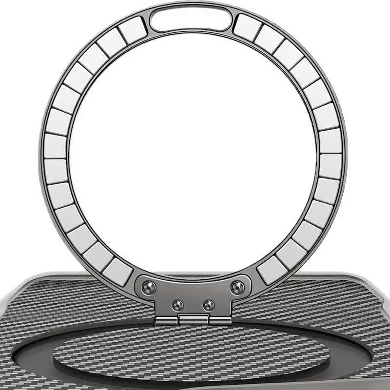 TPU+PC чохол Metal Buttons with MagSafe Carbon Ring для Apple iPhone 17 Pro (6.3) Сірий - фото 2
