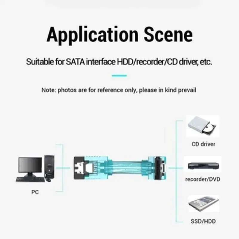 Кабель для передачі даних SATA 3.0 7pin F/F 0.5m L Blue Vention (KDDSD) - фото 4