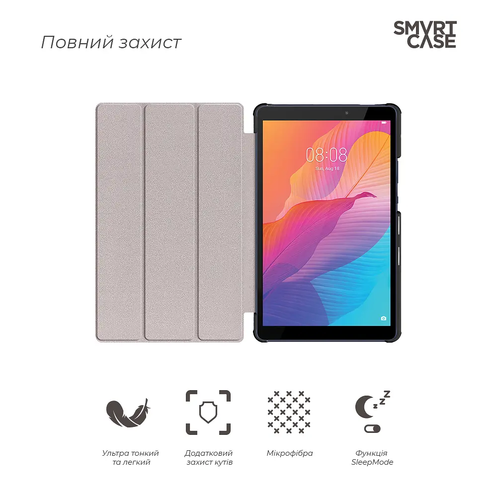 Чохол-книжка на планшет HUAWEI MatePad T8 8", Smart Case, green, підставка для планшета 8 , шкіряний, мікрофібра, на магніті, ArmorStandart (ARM58601) - фото 3
