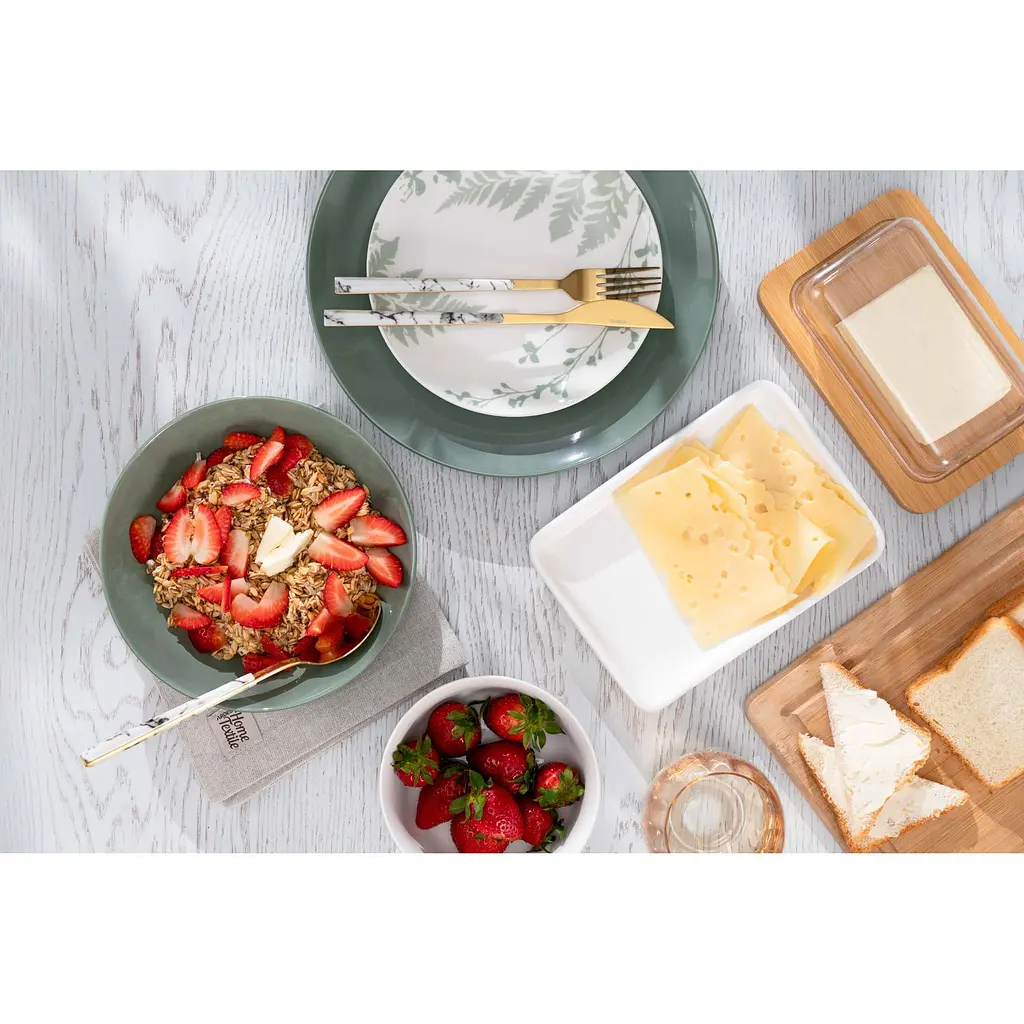 Тарелка десертная Ardesto Capri 19.2 см бело-зеленая (AR0419CWG) - фото 5