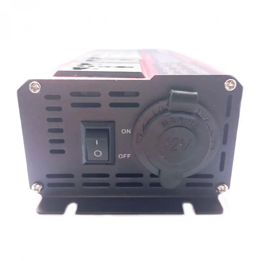 Автомобильный инвертор Solar Power Inverter 017 модифицированная синусоида Red 2 розетки 4 USB экран прикуриватель с 12V на 220V 1000W (11060) - фото 2