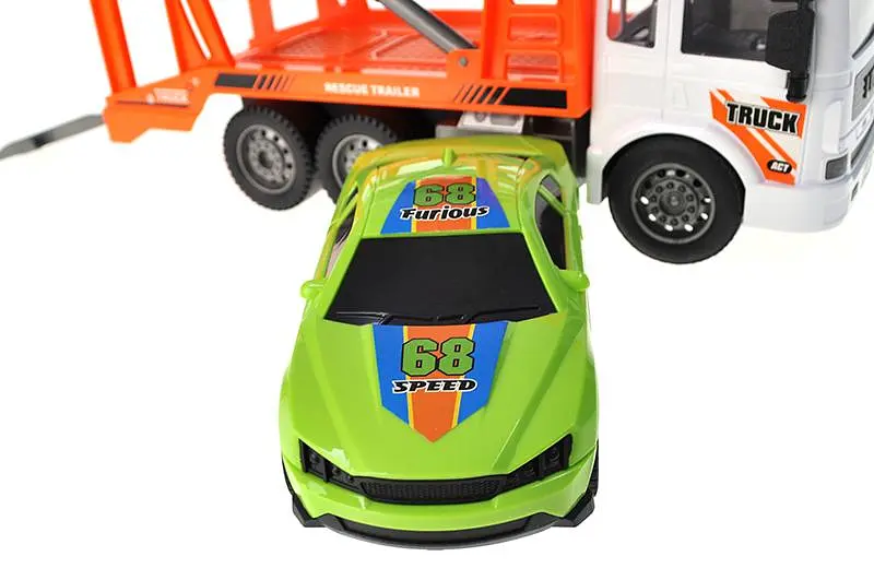 Інерційна вантажівка-автовоз із причепом YG Toys зі звуком та світлом, іграшкова машина 3+ (8030-113A) - фото 5