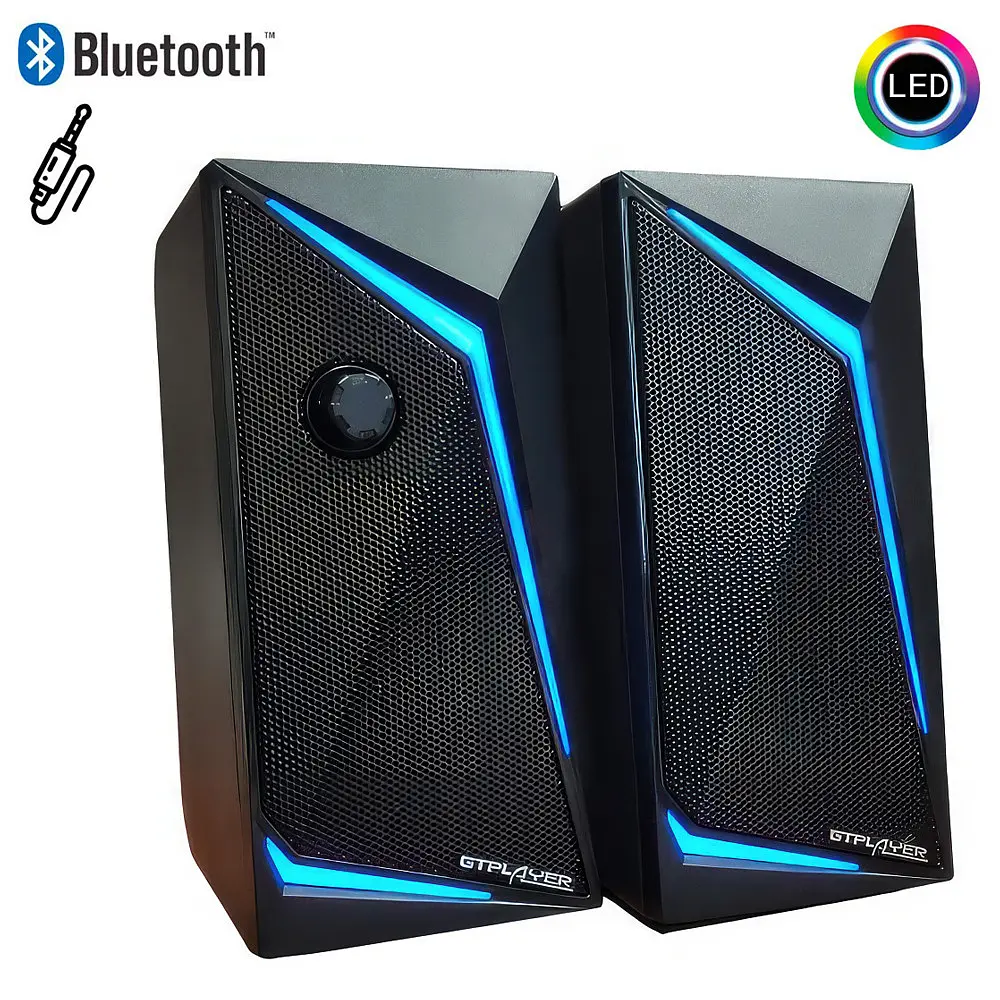 Колонки компьютерные GT-Speaker 2, черные, с подсветкой и Bluetooth, акустическая система для ПК - фото 2