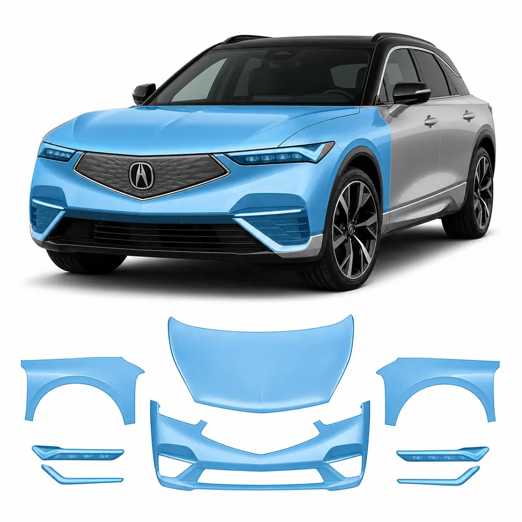 Антигравійна захисна бронеплівка за лекалами для Acura ZDX EV 2024 - передня частина авто (капот бампер крила))