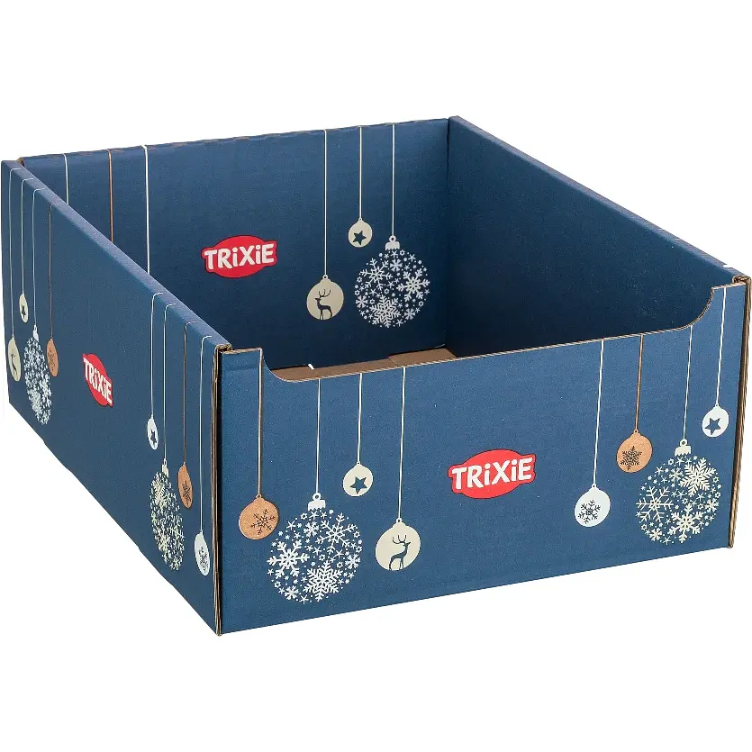 Короб Trixie для лакомства картонный с рождественским принтом 30.5x15.5x36 см синий (909141_Christmas) - фото 2