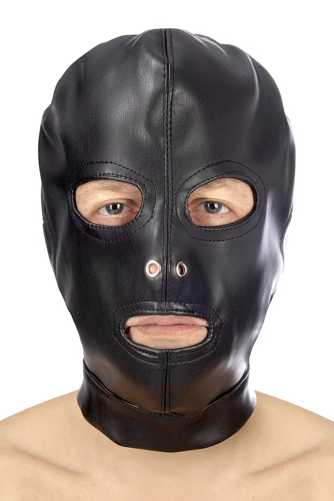 Капюшон для БДСМ Fetish Tentation Open mouth and eyes BDSM hood з відкритими очима та ротом - фото 2