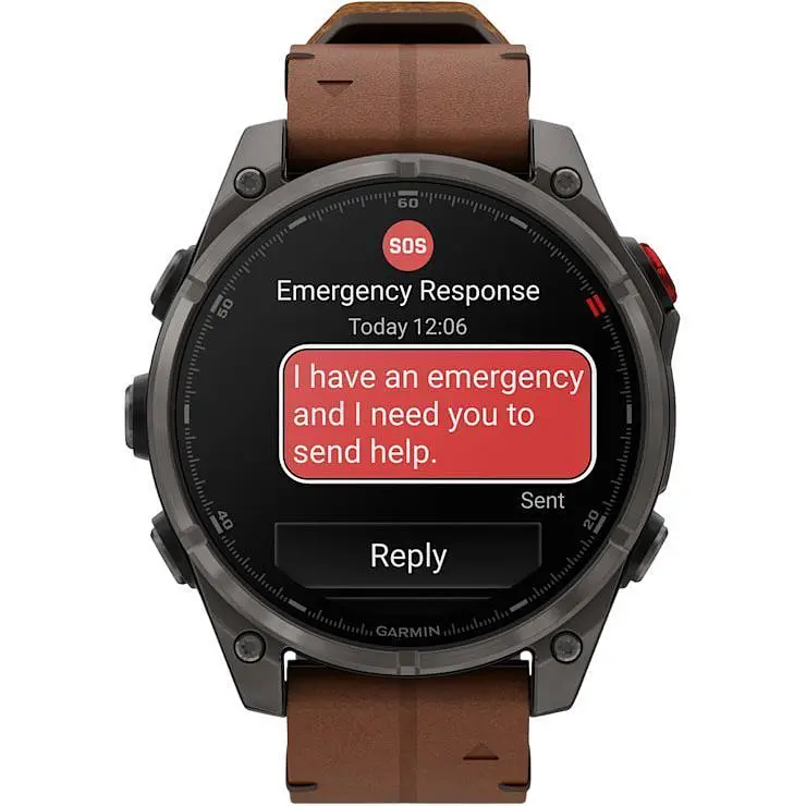 Смарт-годинник Garmin Fenix 8 Pro AMOLED Sapphire 47mm Carbon Gray DLC Titanium with Chestnut Leather Band (010-03198-40) [145040] - фото 2