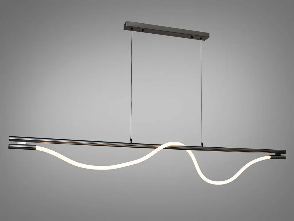 Сучасна світлодіодна люстра "Шланг", 20 Вт, чорний хром - фото 2