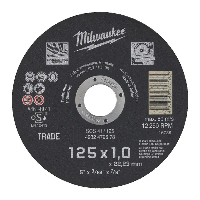 Диск відрізний для металу MILWAUKEE Trade, SCS 41/230x1,9, діаметр 230мм - фото 2