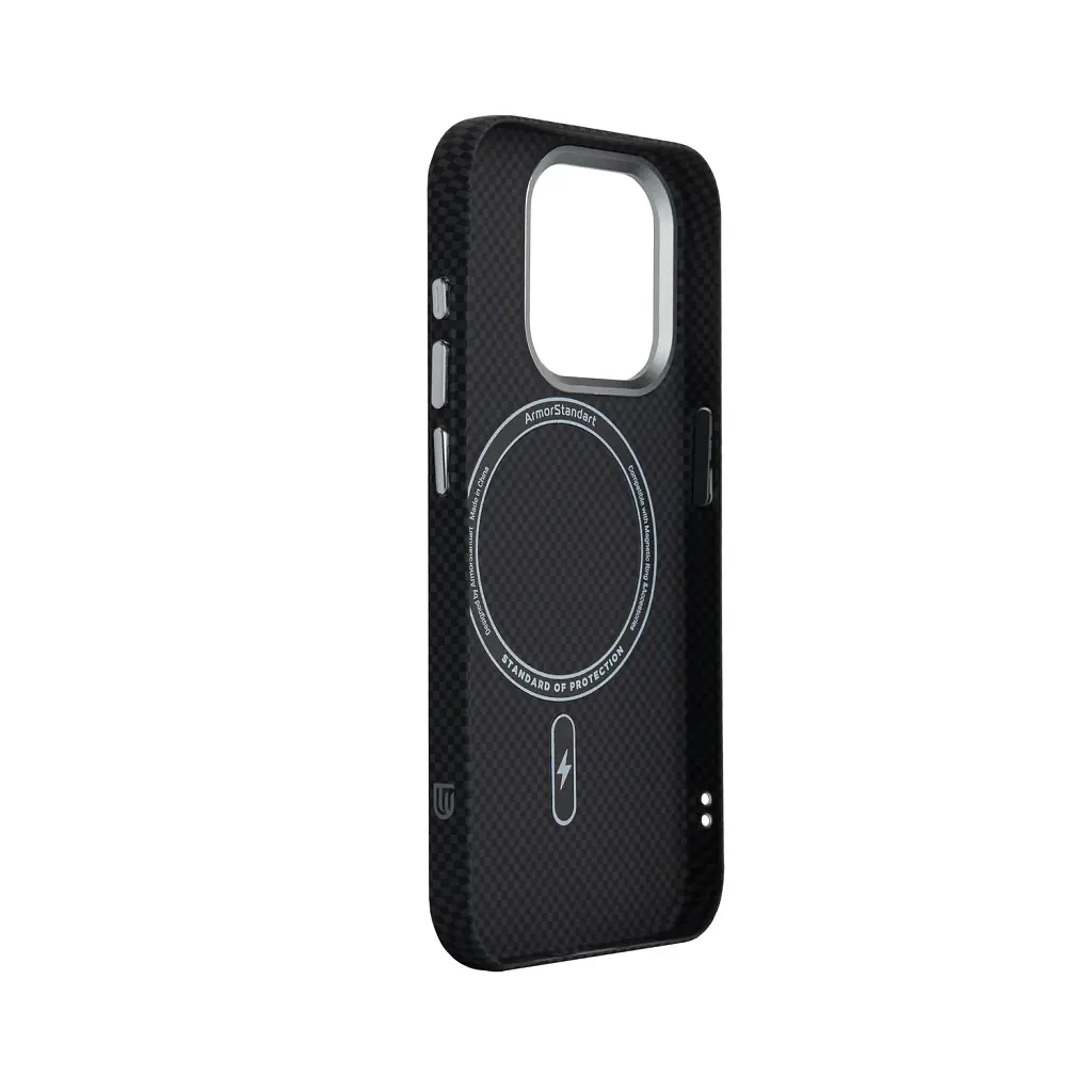 Чохол ArmorStandart LikeCarbon2 MagCase для Apple iPhone 15 Pro Kevlar Black - фото 4