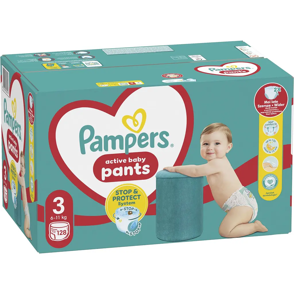 Уценка. Подгузники-трусики Pampers Active Baby Pants 3 (6-11 кг) 128 шт. - фото 2