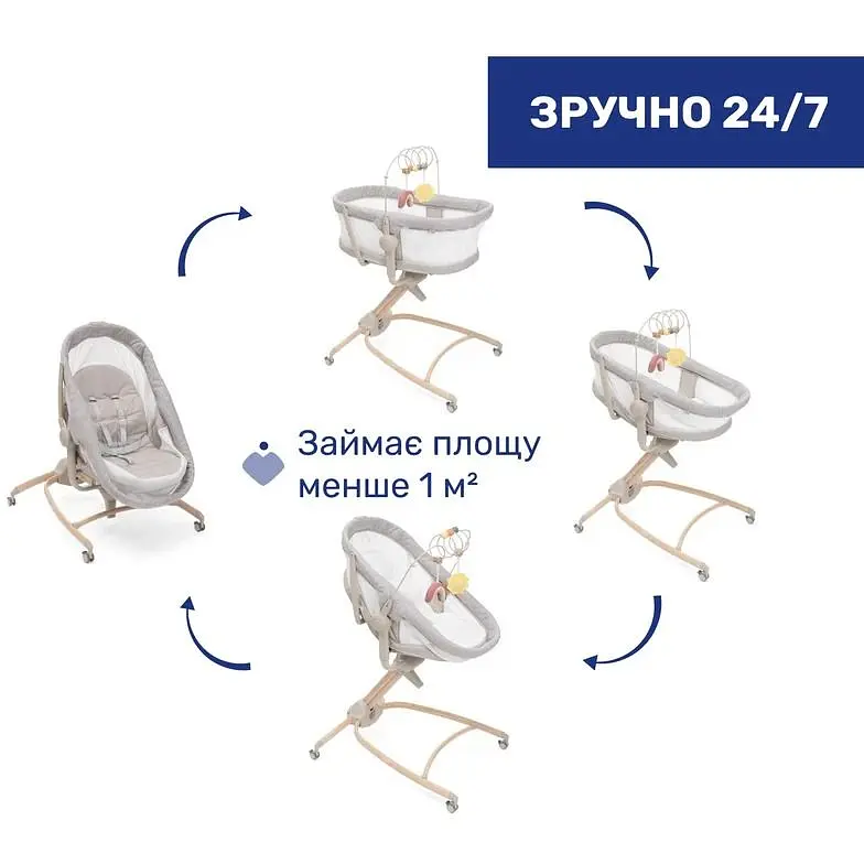 Ліжечко-стільчик 4 в 1 Chicco Baby Hug Armonia (87157.61)  - фото 2