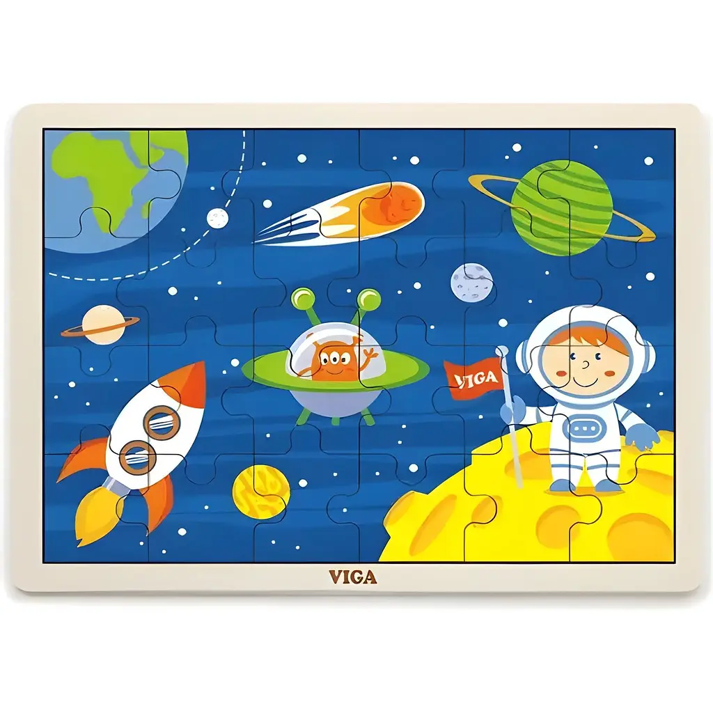 Набір дерев'яних пазлів Viga Toys  зі стійкою для зберігання 288 елементи 12 шт. (51428) - фото 2