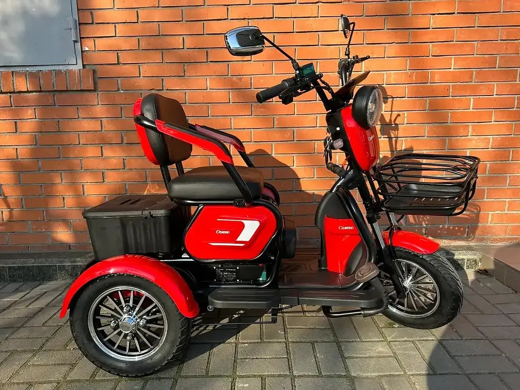 Электроскутер Трехколесный Corso Logan (1200W 72V/23Ah) Красный - фото 9