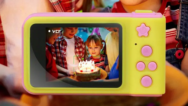 Дитячий цифровий фотоапарат Smart Kids Camera V7 жовто-рожевий - фото 9
