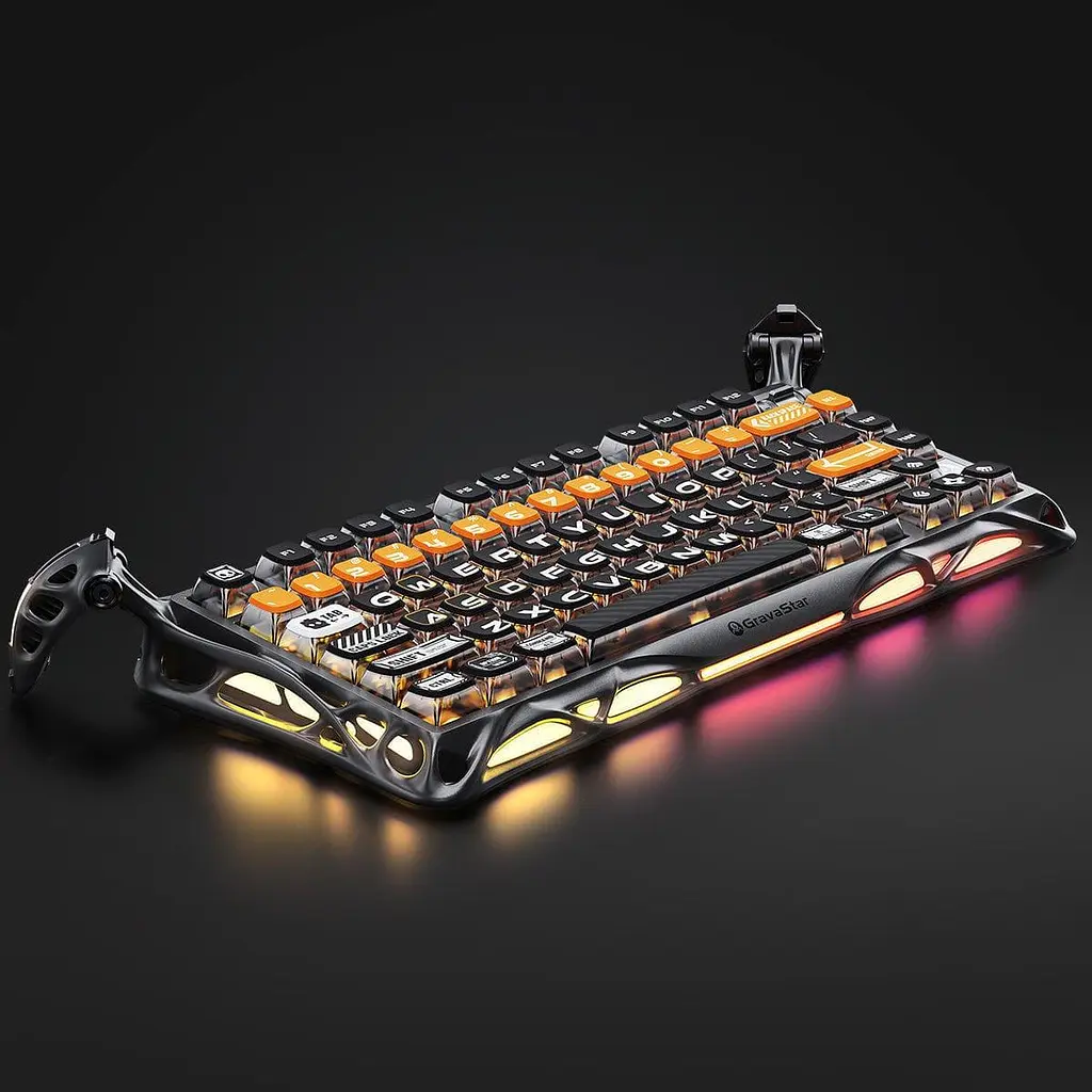 Клавиатура GravaStar Mercury K1 Pro 80keys Kailh Speedy Mint BT/WL/USB RGB CyberFlare (GSK1PRO_BO_BLK) - фото 6