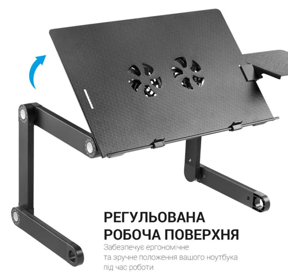 Стол-підставка для ноутбука 17.3 дюйма з охолодженням OfficePro OPCD-1230 2xfans Black - фото 12