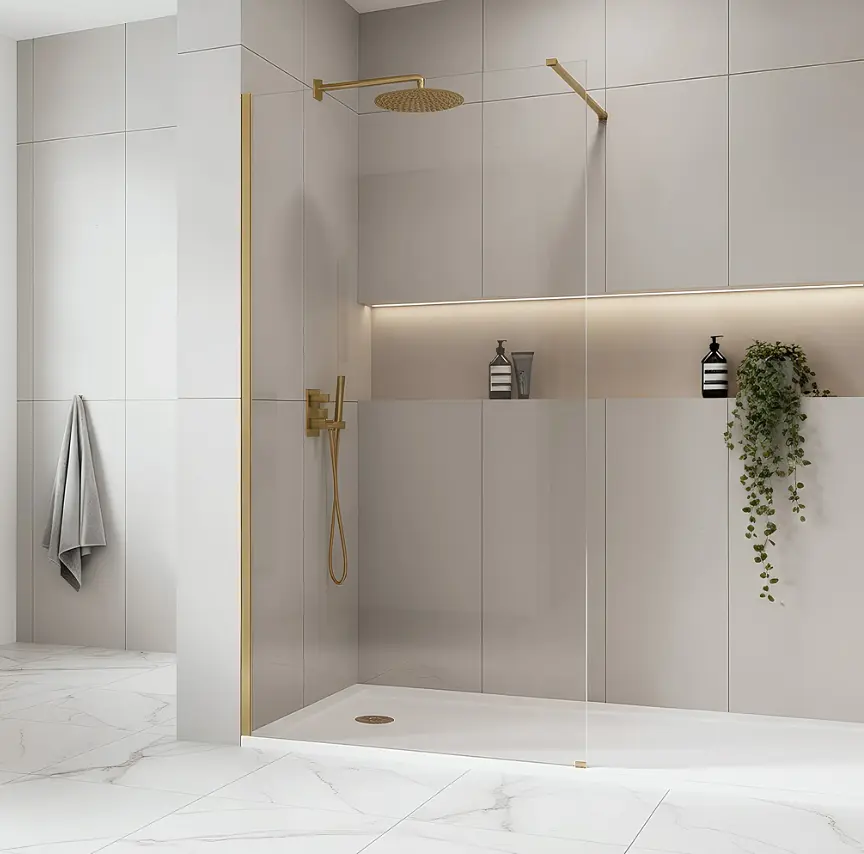 Душова стінка Rea Flexi 120x195 transparent brushed gold KPL-K99260 - фото 2