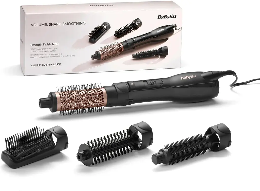 Фен-щетка Smooth Finish, 1200Вт, 3 режима, иониз-я, холл. обдув, керамика, черный BaByliss teh0017624 - фото 10