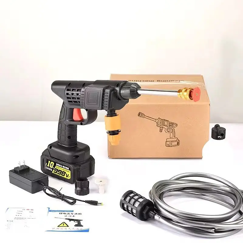 Водяний пістолет високого тиску Water Washing gun 2х48V · Бездротова автомийка Портативна мийка для автомобіля - фото 3