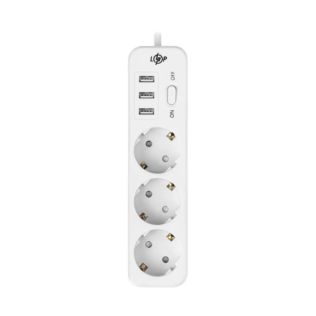 Мережевий фільтр LogicPower Premium LP-X3 USB 2200 Вт White 2 м - фото 2
