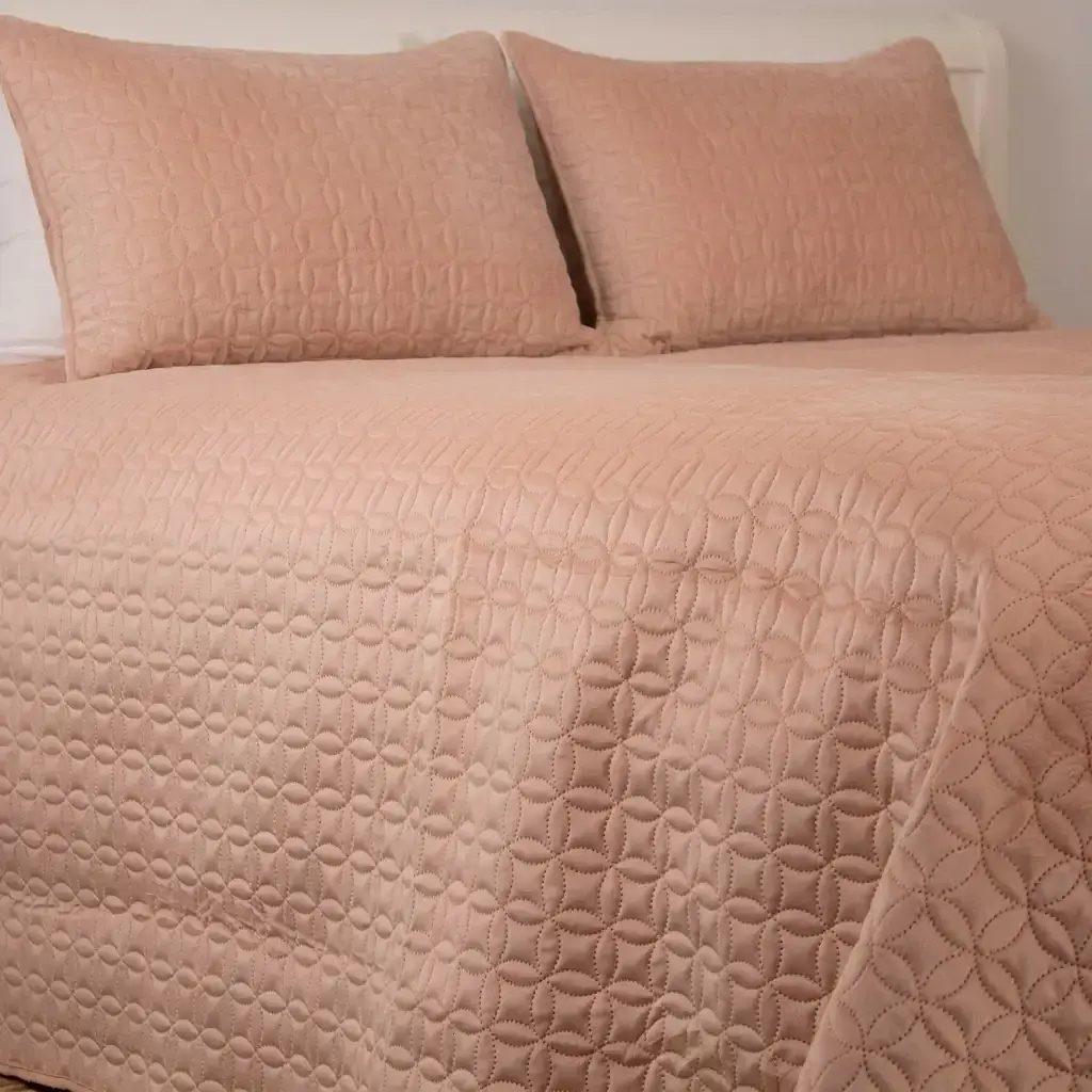 Покривало ТЕП Velour Пудра Мозаїка 150x210 см пудрове - фото 3