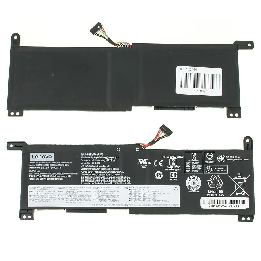 Батарея для ноутбука Lenovo L19M2PF0 (Ideapad Slim 1-14AST) 7.5V 4670mAh 35Wh Чорний (5B10W67171) - фото 2