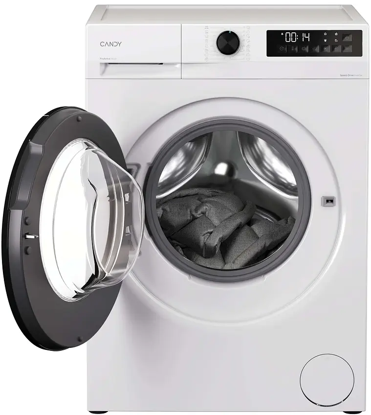 Candy Пральна машина Candy ProWash 300 фронтальна, 9кг, 1400, A, 54.8см, дисплей, пара, інвертор, люк чорний, білий - фото 7