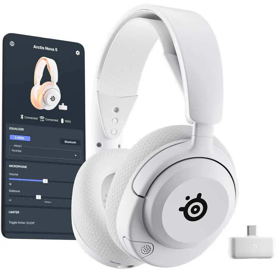 Ігрова гарнітура SteelSeries Arctis Nova 5 Wireless Білий MultiPlatform - фото 6