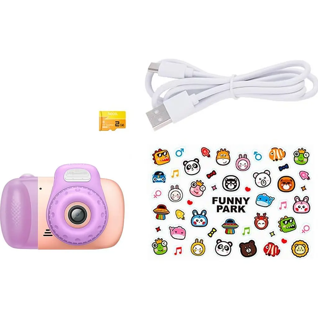 Дитяча фотокамера Hoco DV201 Dual Lens Pink [136174] - фото 5