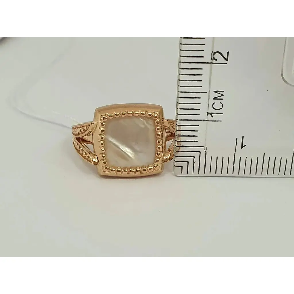 Золоте кільце Tango з перламутром. 369646 17 - фото 5