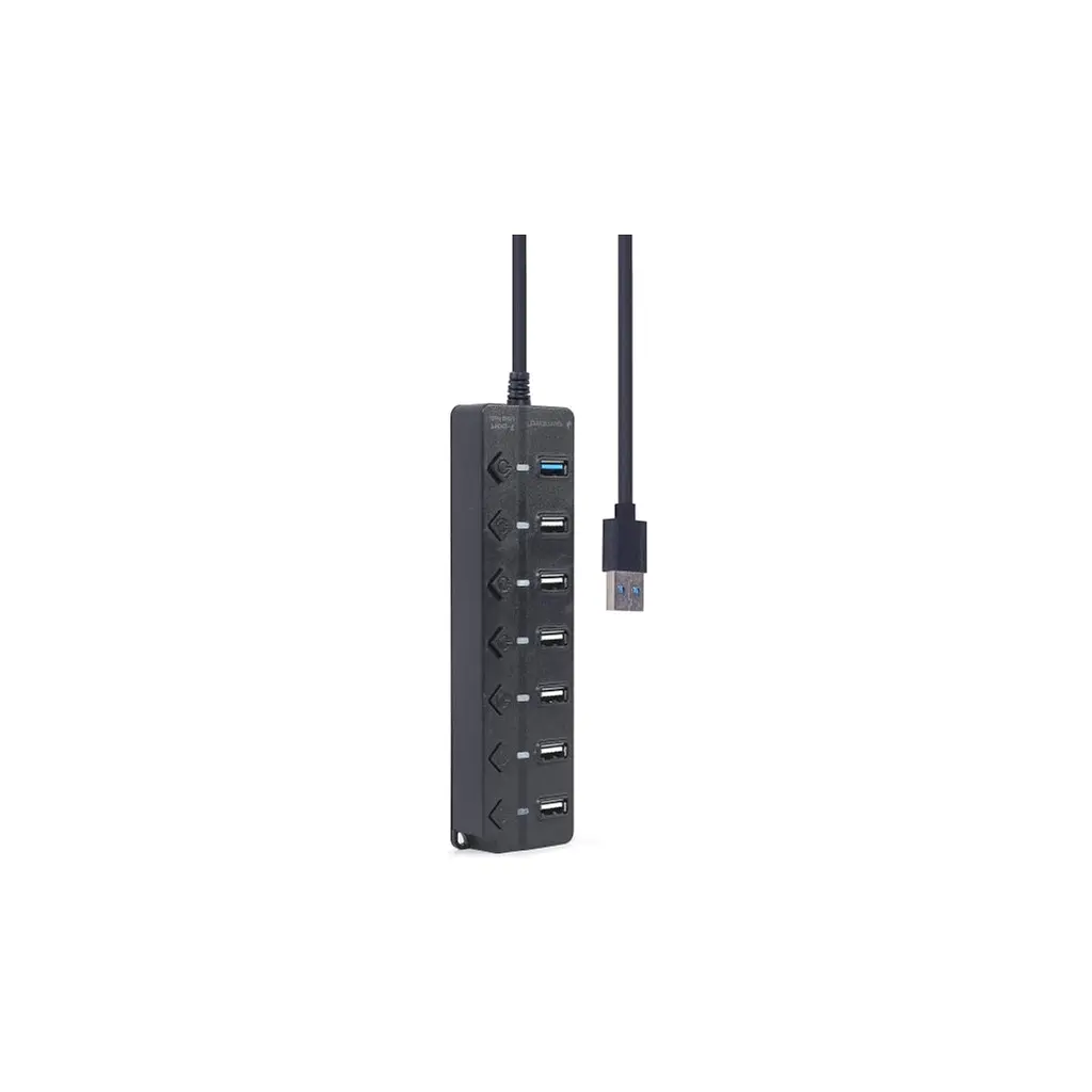 Концентратор Gembird 7 ports (1xUSB3.1+6xUSB2.0) switch black (UHB-U3P1U2P6P-01) - фото 4