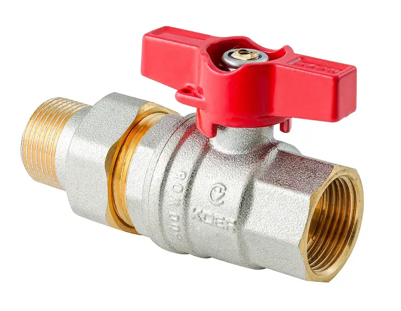 Кран з американкою Koer Extreme KE.227-15 - 1/2" ручка "метелик" червона KR5765