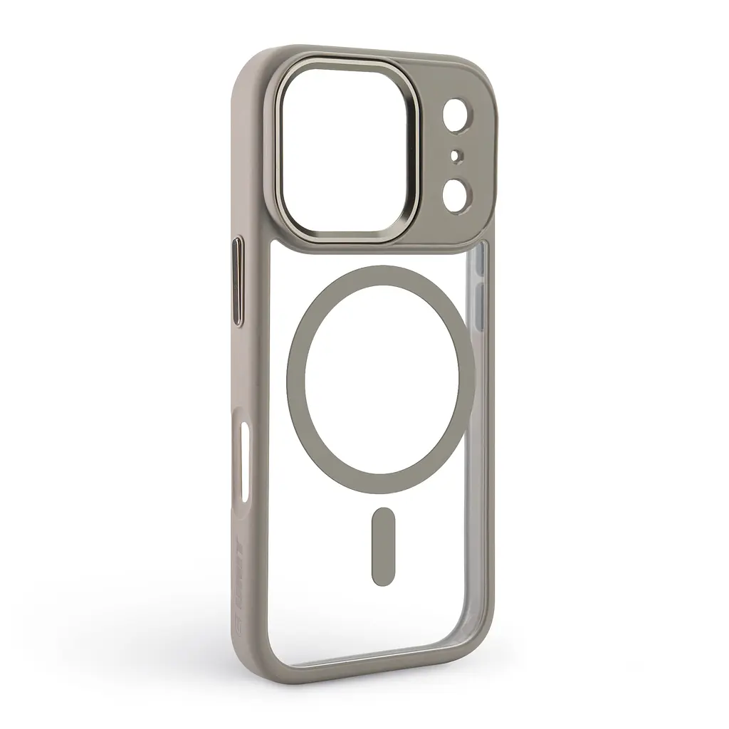 Чехол Apple iPhone 17 Pro, Unit MagSafe, серый, прозрачный, магсейф, противоударный, магнитный, панель-накладка с поддержкой MagSafe, с поддержкой беспроводной зарядки, TPU+PC, защита всего корпуса, ударопрочный, ArmorStandart (ARM86293) - фото 2