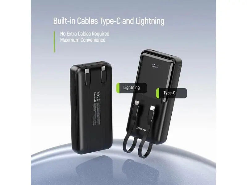 Зовнішній акумулятор (Power Bank) ColorWay DigiPower 20000mAh Black (CW-PB200LP01BK) - фото 5