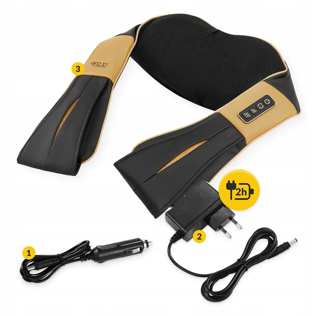 Накидка-масажер 4FIZJO Shiatsu Ultra+ для шиї та спини, акумуляторна 4FJ0566 Black/Gold (P-5907739319081) - фото 3