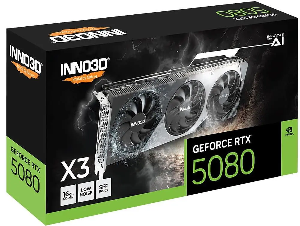 Видеокарта Inno3D RTX 5080 16Gb X3 (N50803-16D7-176068N) (GDDR7, 256 bit, PCI-E v5.0 x16) - фото 2