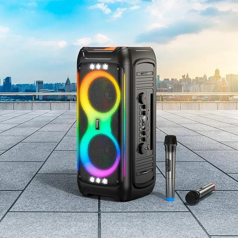 Портативна акустика Hoco HA9 Kayman dual-mic outdoor BT5.4 40W караоке з 2 мікрофонами бездротова - фото 8