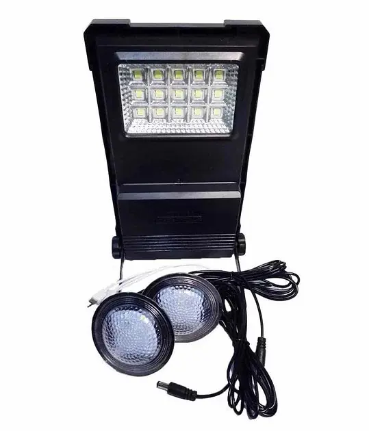 Портативна зарядна станція GDLITE GD-07А · Сонячна панель з акумулятором · Світлодіодний ліхтар та дві лампочки 30 W - фото 2
