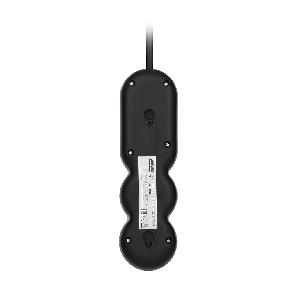 Подовжувач мережевий 3 розетки 10 метрів 2E Plus Power Extension 3 Type F 10m 10A Black - фото 3