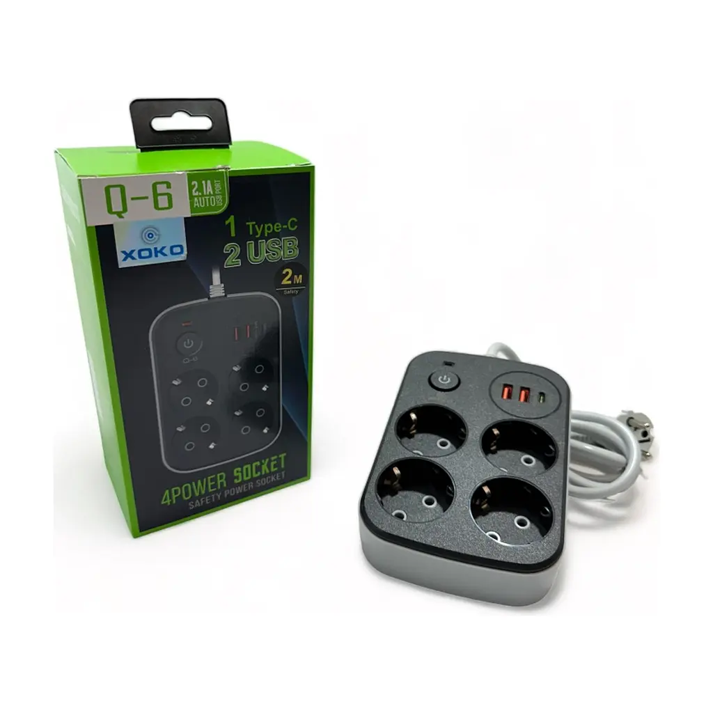 Мережевий фільтр живлення XoKo XK-SP-4-2-1-BK - фото 3