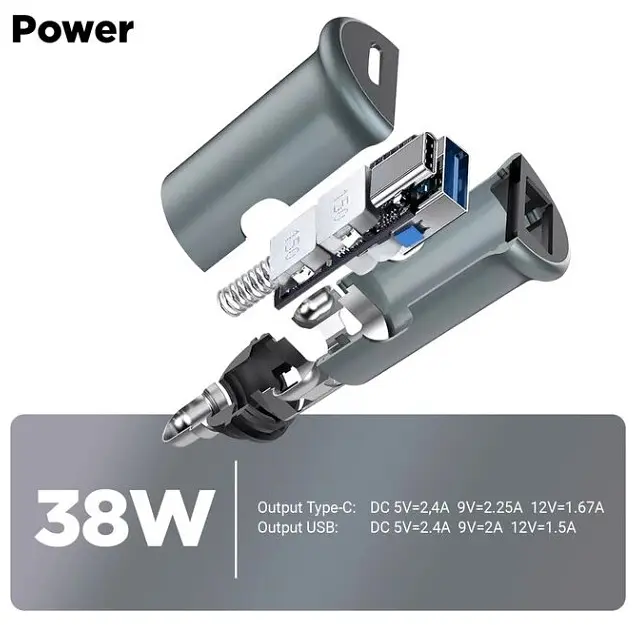 Автомобильное зарядное устройство для ArmorStandart 20 W Type-C+USB (ARM65439) серый - фото 5