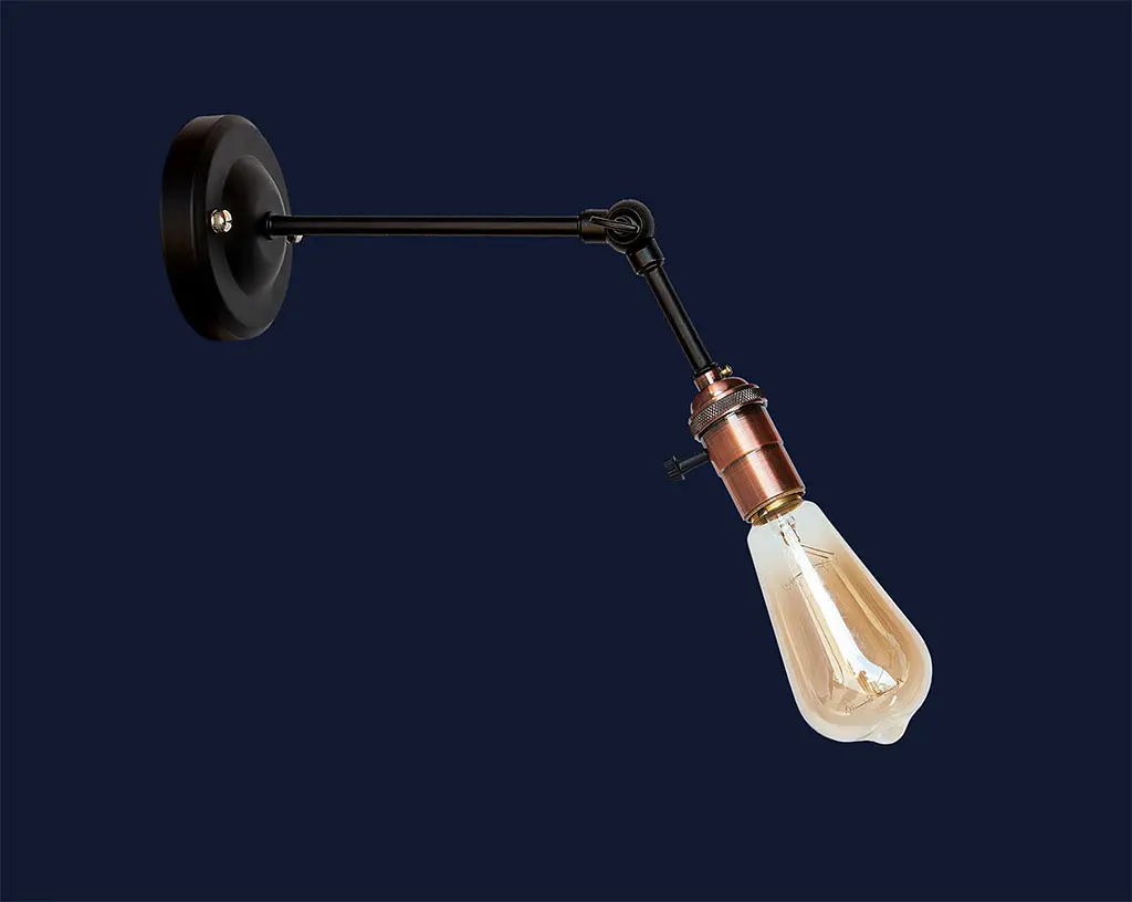Бра настінне Levistella 752WM1905-1 E27 60W чорний мідна основа для дому - фото 2