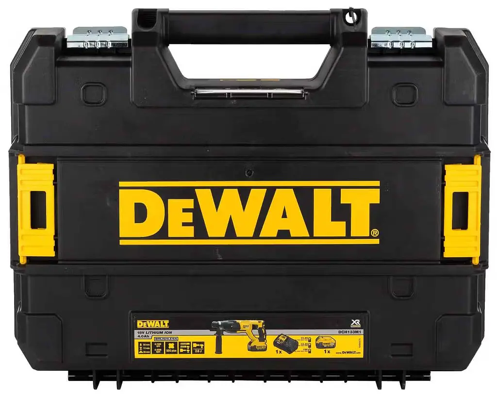 DeWALT Перфоратор акумуляторний DeWalt SDS PLUS 18В XR Li-Ion акб 1х4А·рік 2.6Дж 0-5500уд/хв 0-1500об/хв 3 режими кейс 2.88кг - фото 5