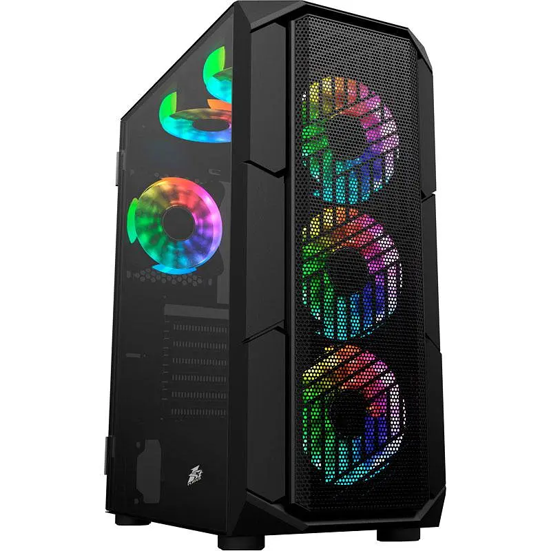 Корпус 1stPlayer XF-BK-4F7, чорний без БП, Midi Tower, ATX/Micro ATX/Mini ITX, 1xUSB 3.0/2xUSB 2.0, макс. CPU - 165 мм /