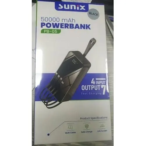 Внешний аккумулятор Sunix PB-05 50000 mah с лампой защищенный черный - фото 3